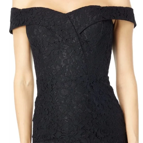 NWT Bardot Bella Black Lace Dress Sz 2 - Picture 3 of 3